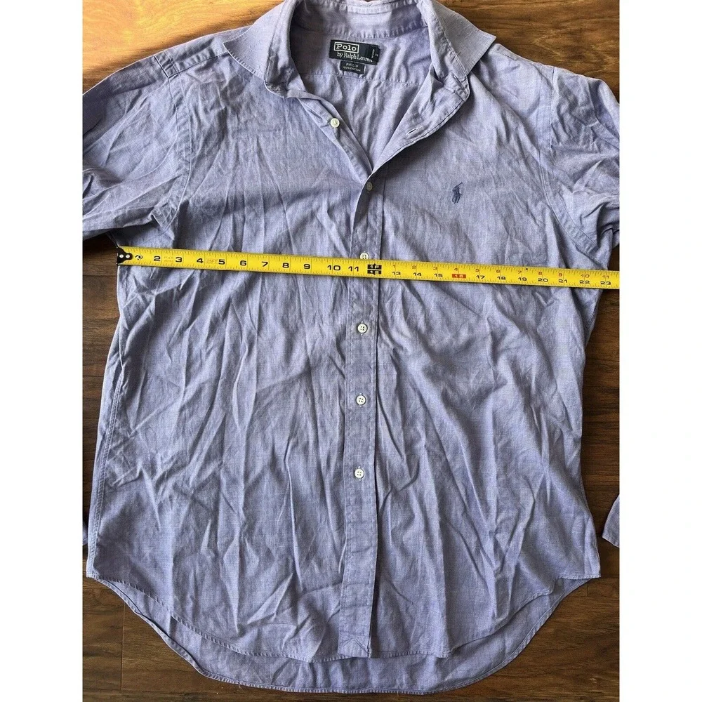 Polo Ralph Lauren Mens Philip Long Sleeve Button Up Shirt Size 16.5 36/37 Purple